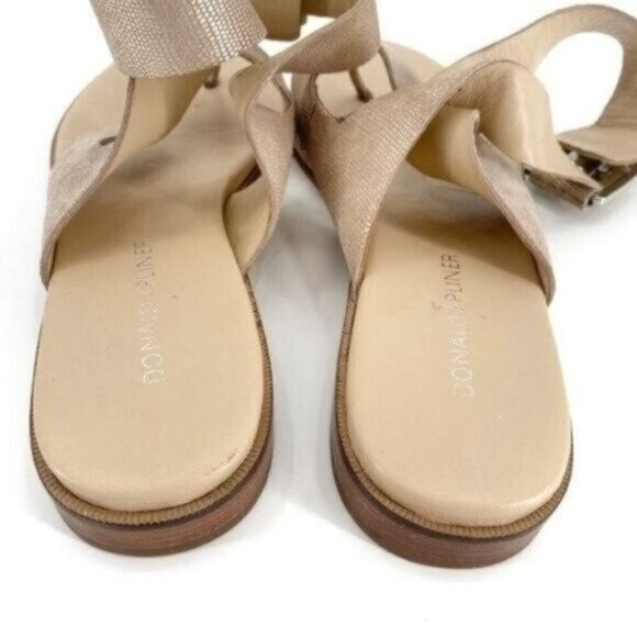 Donald J. Pliner Leather Lola 2 Snakeskin Shimmer Ankle Strap Thong 6 Sandals - Picture 8 of 8